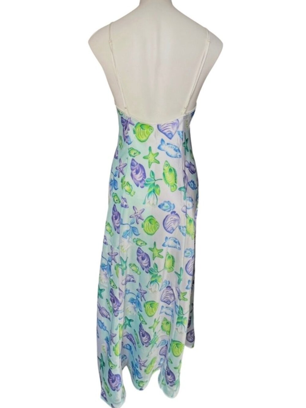 Victorias Secret Slip Dress Women's Size M Satin Blue Green Purple Adj. Straps - Picture 6 of 12